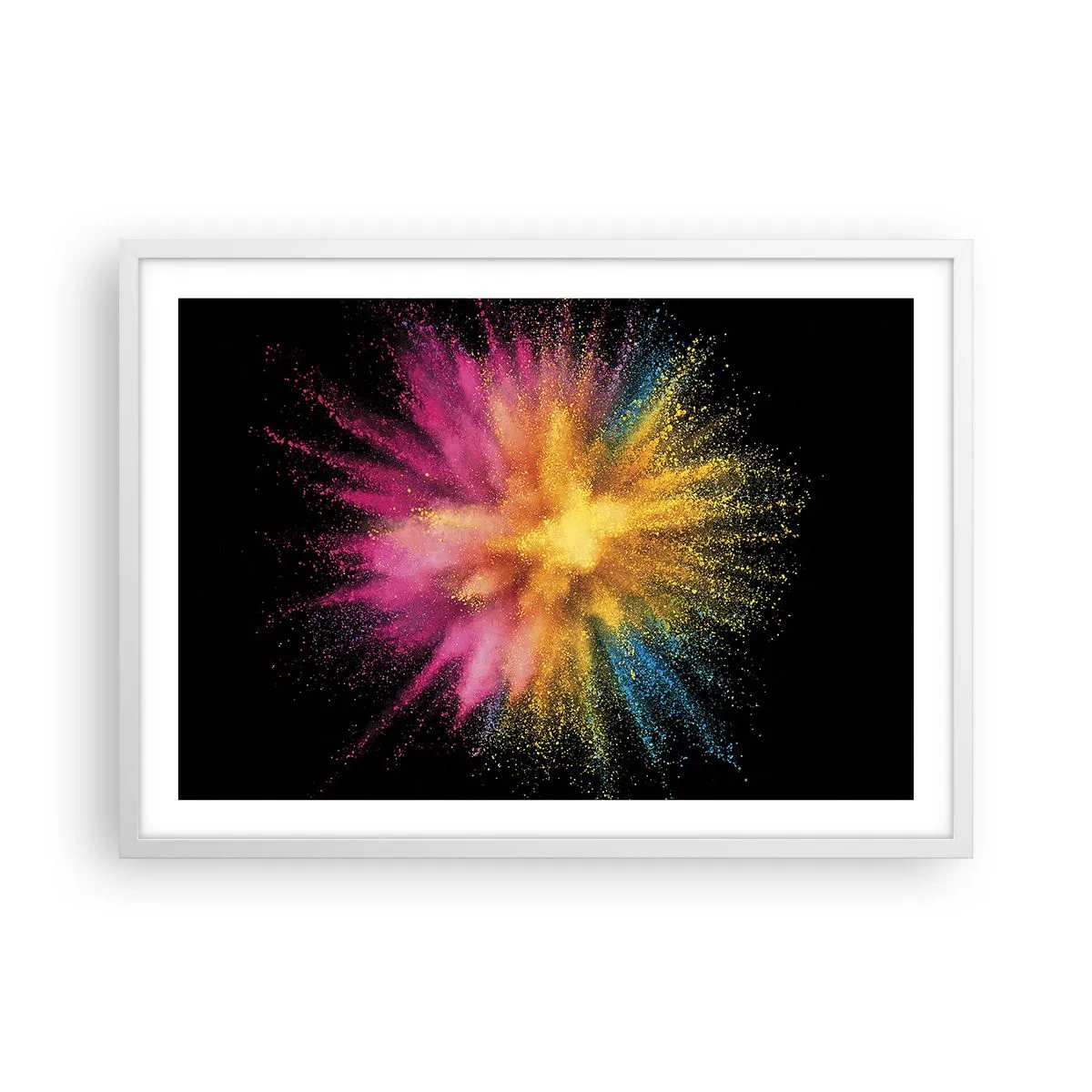 Pôster em moldura branca - O nascimento das cores  - 70x50 cm