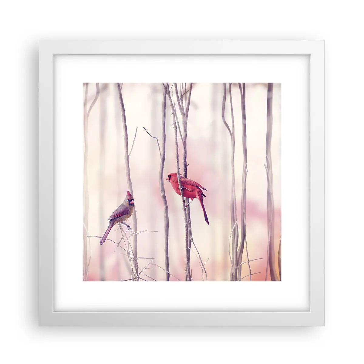 Pôster em moldura branca - O Conto da floresta rosa - 30x30 cm