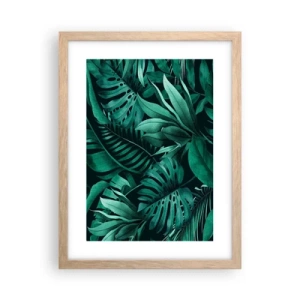 Pôster com moldura de carvalho claro - A profundidade da vegetação tropical - 30x40 cm