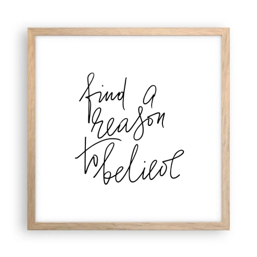 Pôster com moldura de carvalho claro - É possível - 40x40 cm