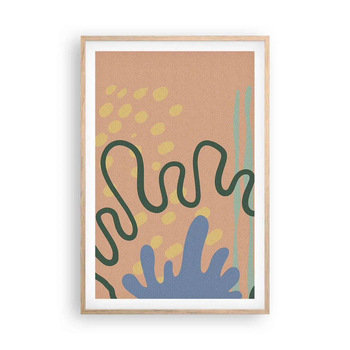 Pôster com moldura de carvalho claro - Abstração: diversidade da natureza - 61x91 cm