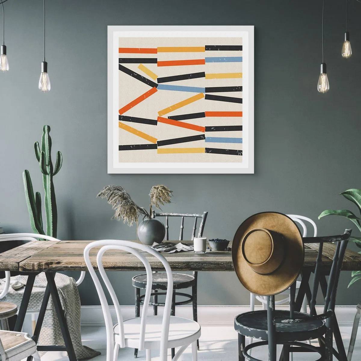 Pôster em moldura branca - Composição ao nível - 40x40 cm