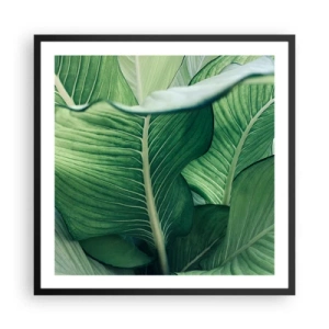 Pôster com moldura preta - Vida intensamente verde - 60x60 cm