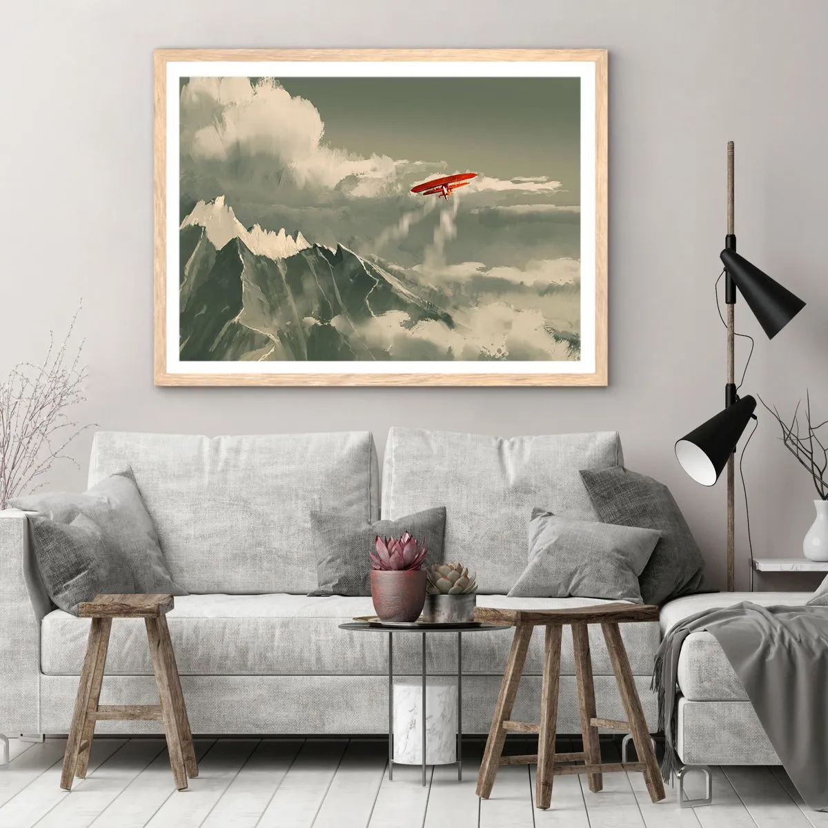 Pôster com moldura de carvalho claro - O pioneiro destemido - 100x70 cm