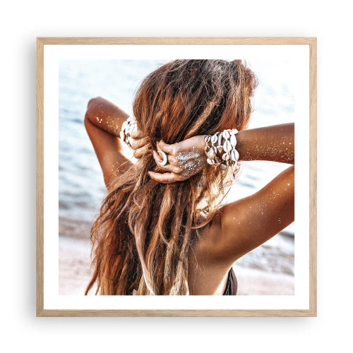 Pôster com moldura de carvalho claro - Irmã da água e do sol - 60x60 cm