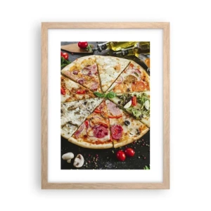 Pôster com moldura de carvalho claro - Gama de sabores - 30x40 cm