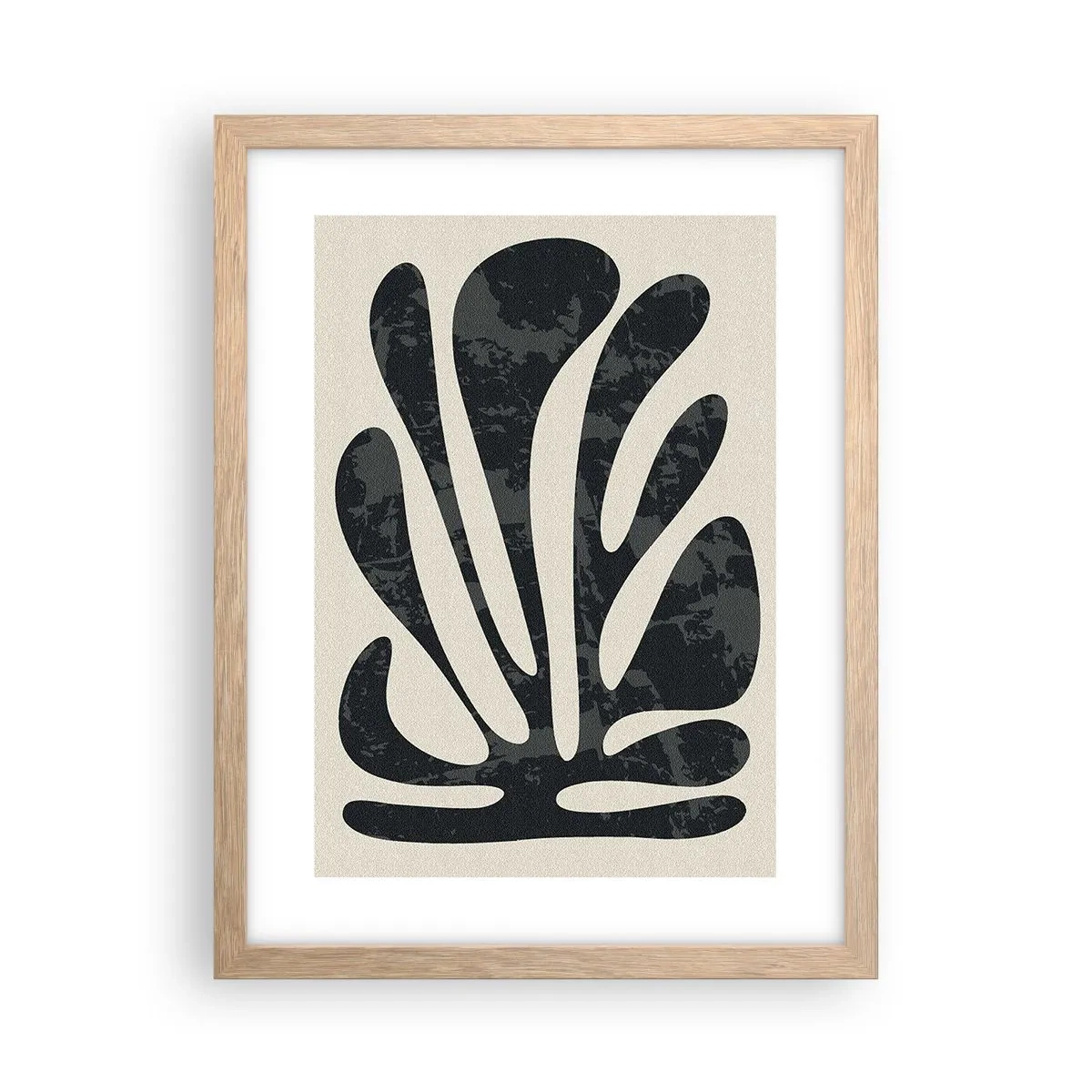 Pôster com moldura de carvalho claro - Abstração com vários dedos - 30x40 cm