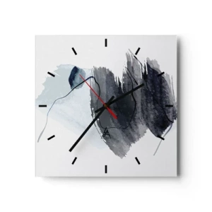 Relógio de parede - Relógio em vidro - Intensidade e movimento - 30x30 cm