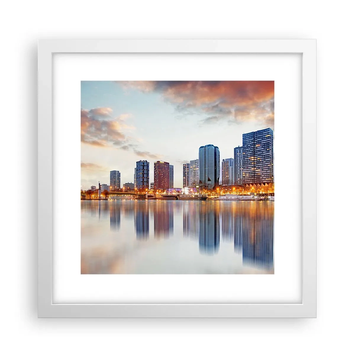 Pôster em moldura branca - A tranquilidade monumental de Paris - 30x30 cm