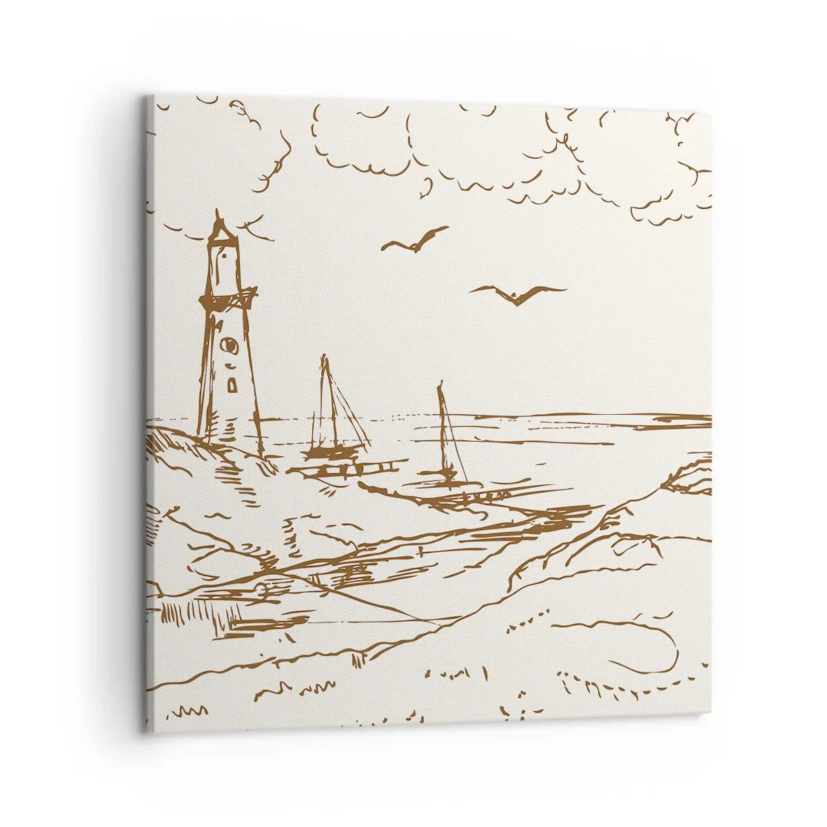 Quadro em tela - Esboço das memórias do verão - 50x50 cm