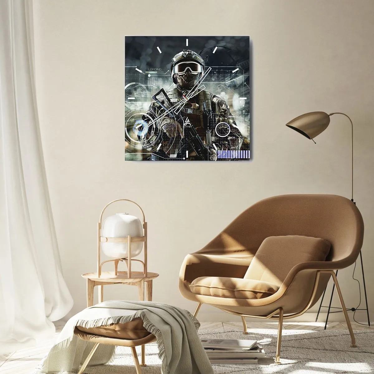 Relógio de parede - Relógio em vidro - Poder para poder - 30x30 cm