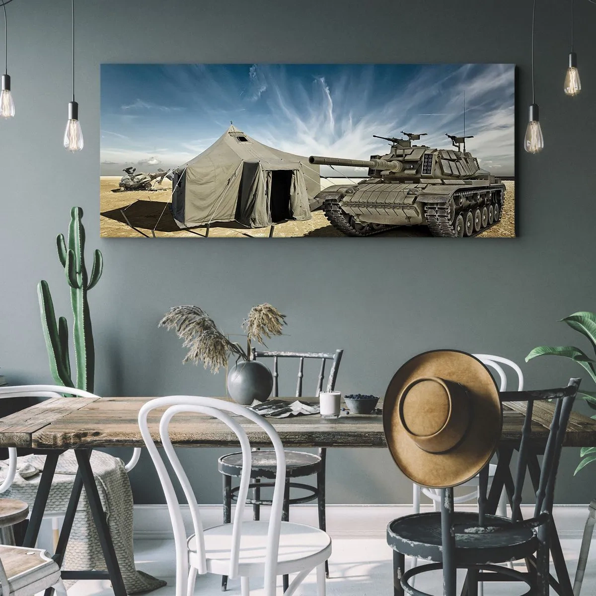 Quadro em tela - Sonho militar - 160x50 cm