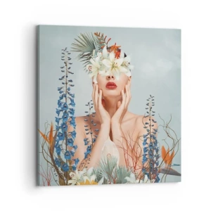 Quadro em tela - Mulher – flor - 70x70 cm