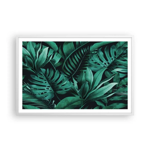 Pôster em moldura branca - A profundidade da vegetação tropical - 91x61 cm