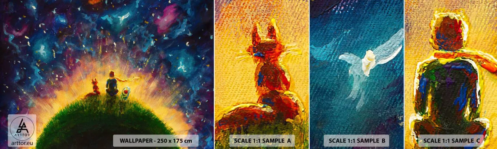 Amostra de Papel de Parede Standard Eco - Amor e amizade - o mundo inteiro - Para crianças, Amizade, Abstração - 100x30 cm