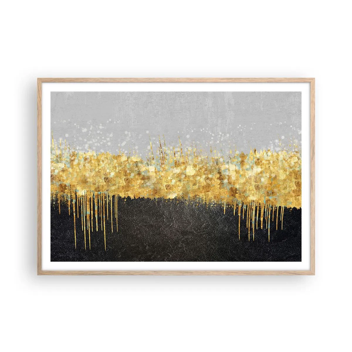 Pôster com moldura de carvalho claro - Para dentro e para cima - 100x70 cm