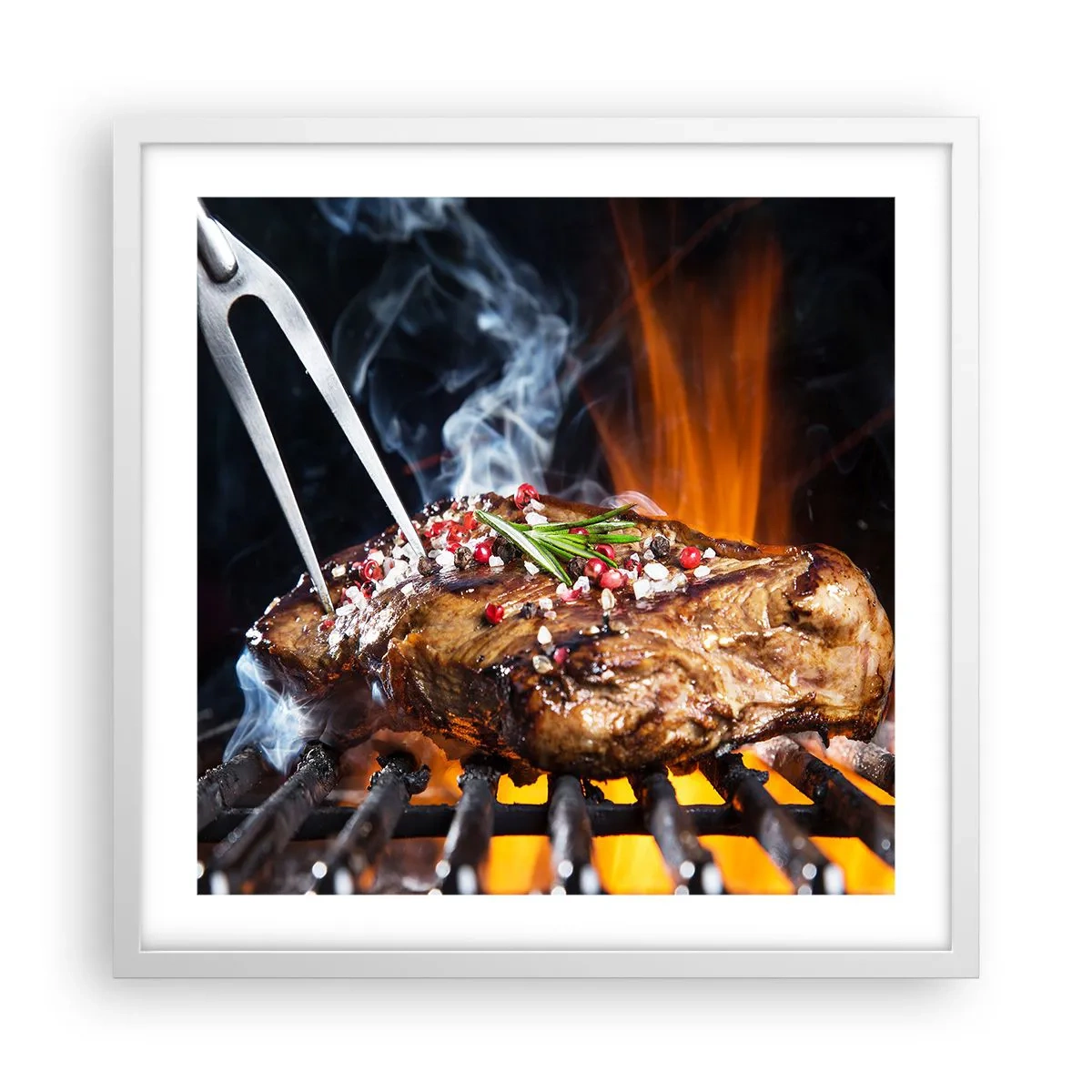 Pôster em moldura branca - Suculenta e de bom cheiro - 50x50 cm