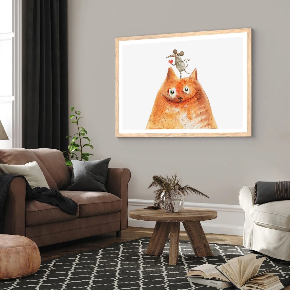 Pôster com moldura de carvalho claro - Paradoxos do amor - 91x61 cm