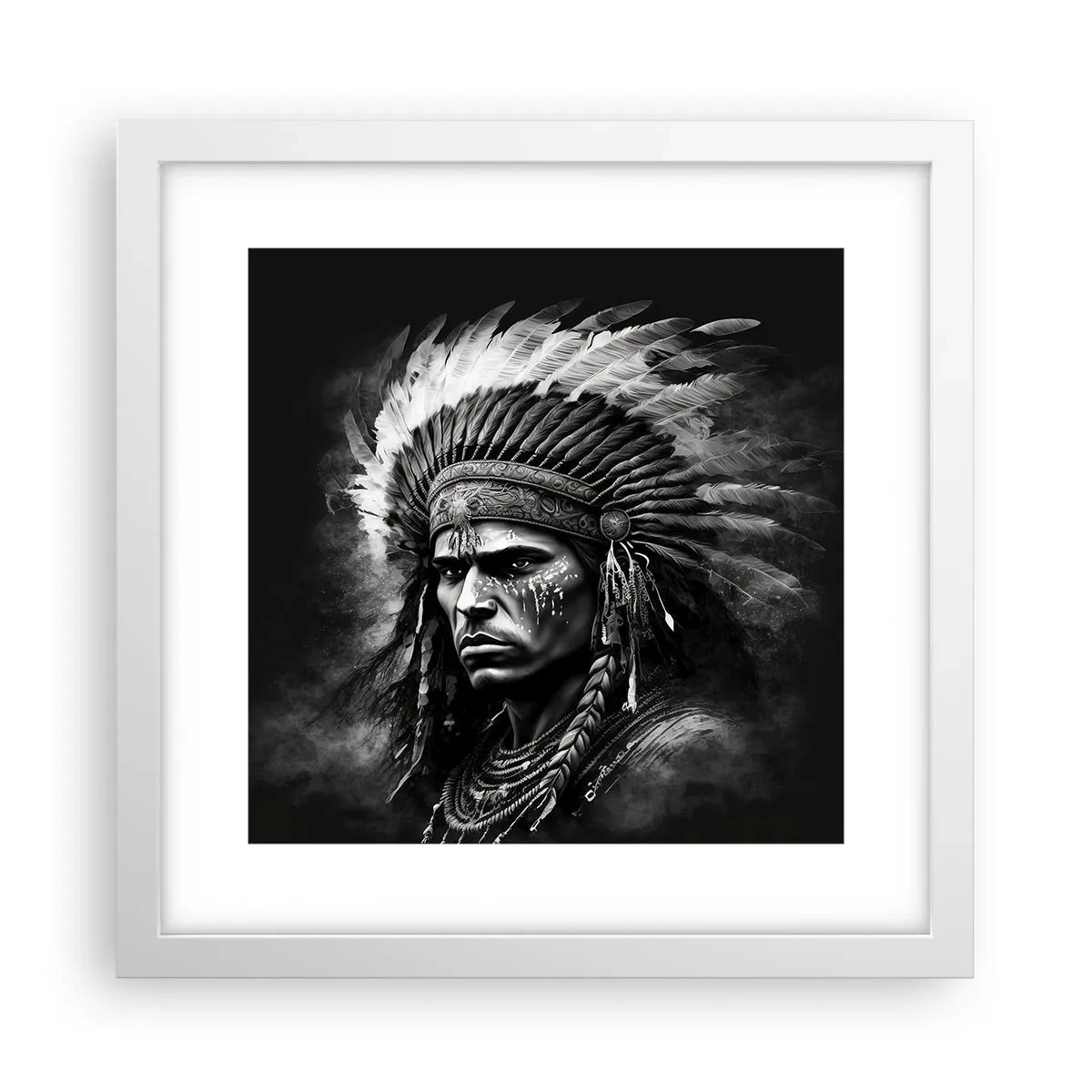 Pôster em moldura branca - Um líder e um guerreiro - 30x30 cm