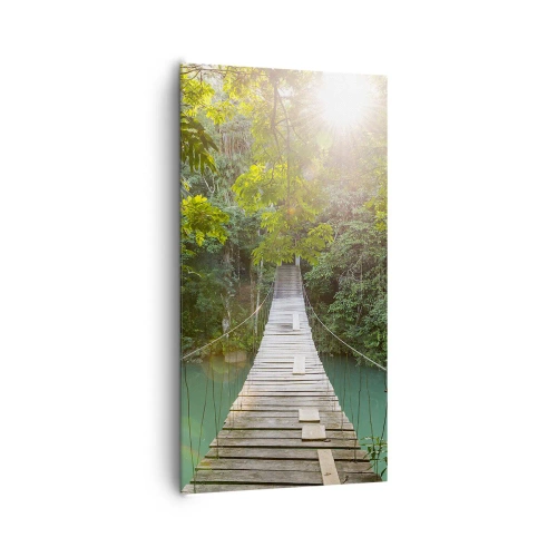 Quadro em tela - Da água azul para a floresta azul - 65x120 cm