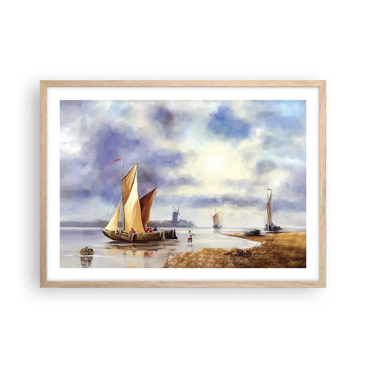 Pôster com moldura de carvalho claro - O regresso dos marinheiros - 70x50 cm