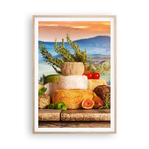 Pôster com moldura de carvalho claro - Alegria italiana - 70x100 cm