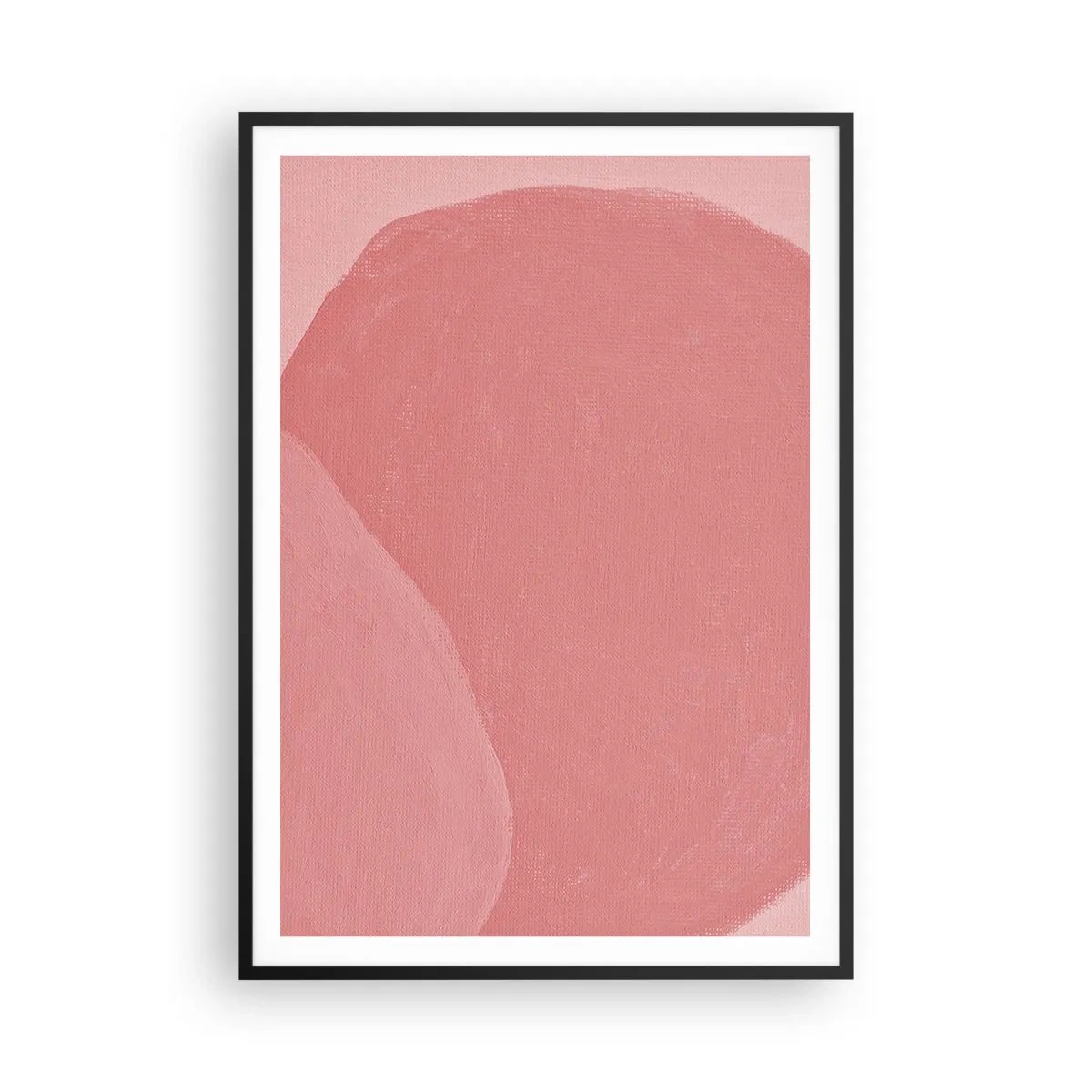 Pôster com moldura preta - Composição orgânica em rosa - 70x100 cm