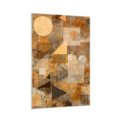 Quadro em vidro - Estudo Cubista em Bronze - 70x100 cm