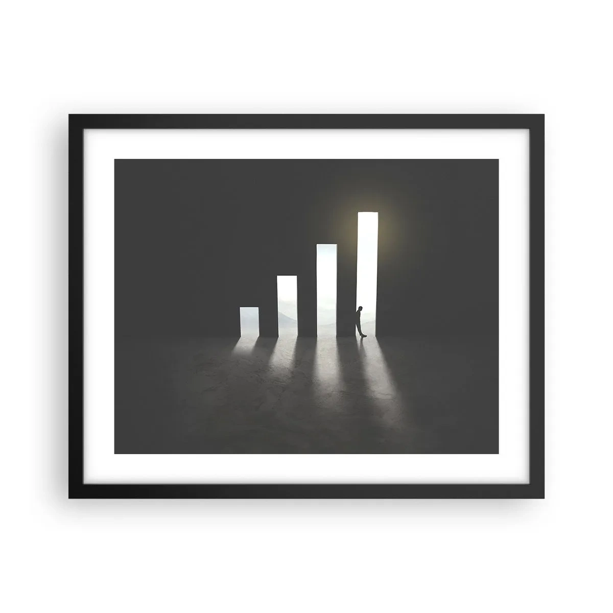 Pôster com moldura preta - Sucesso – impressão - 50x40 cm