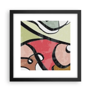 Pôster com moldura preta - Piruetas entre cores - 30x30 cm