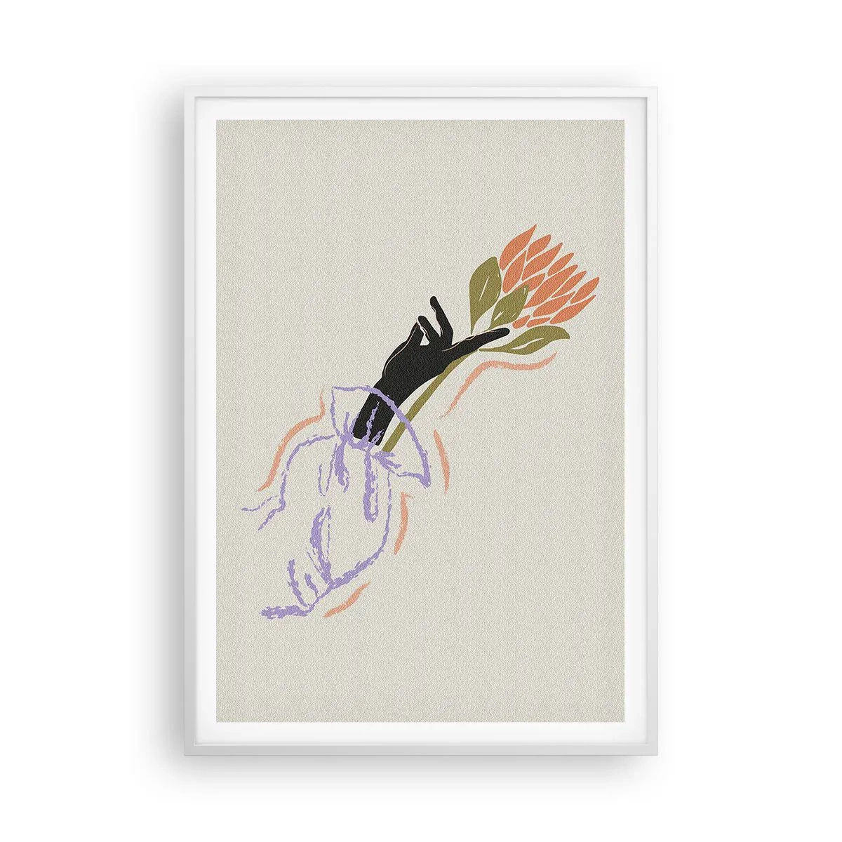 Pôster em moldura branca - Toque fraterno - 70x100 cm