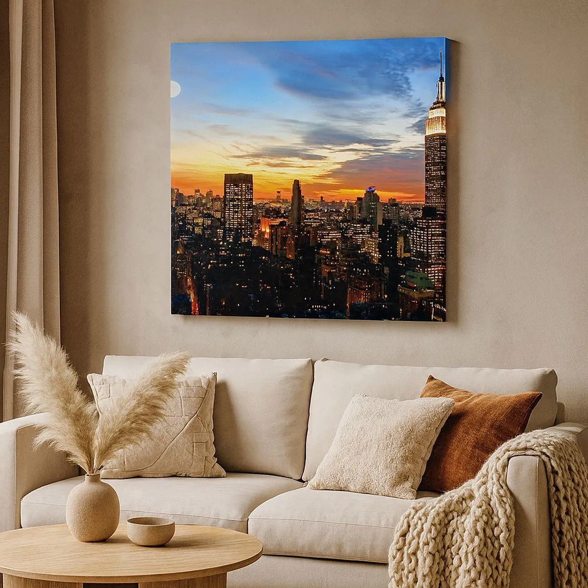 Quadro em tela - Noite Brilhante Americana - 30x30 cm