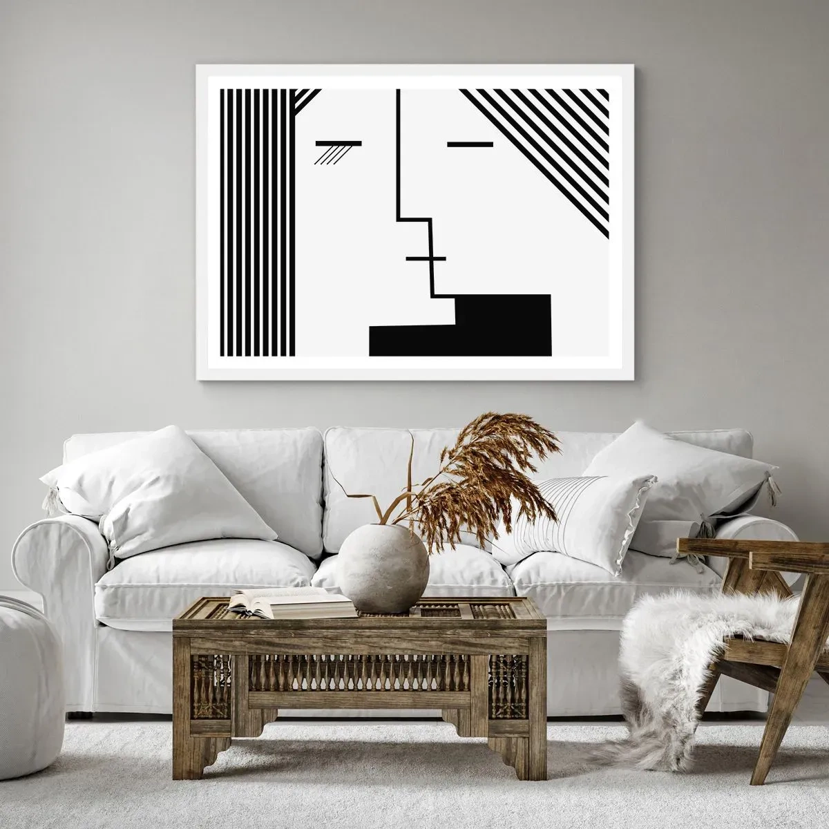 Pôster em moldura branca - Apenas um beijo - 91x61 cm