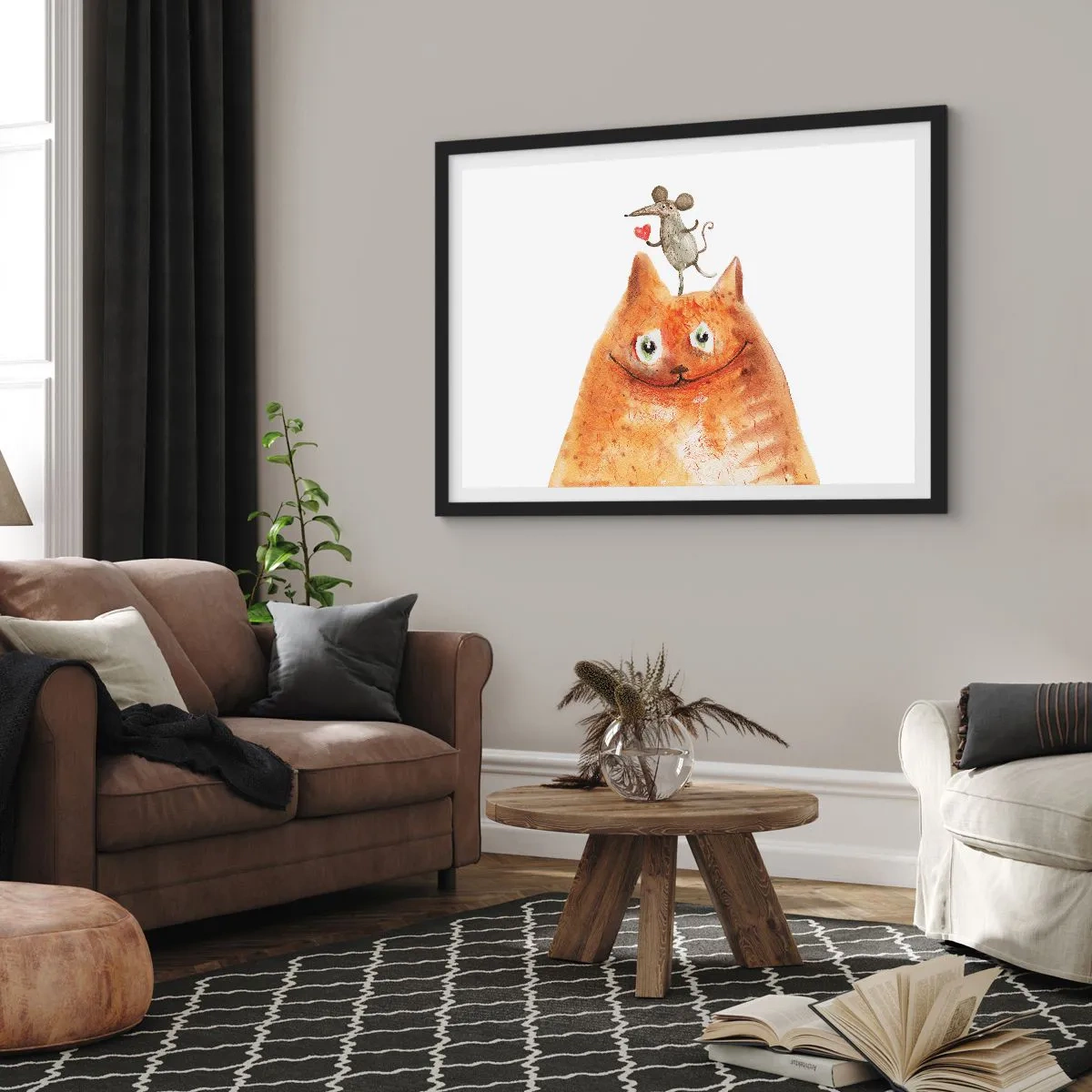 Pôster com moldura preta - Paradoxos do amor - 50x40 cm