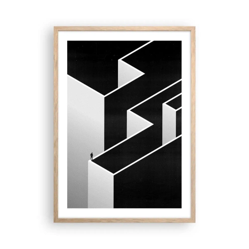 Pôster com moldura de carvalho claro - Solidão no topo - 50x70 cm