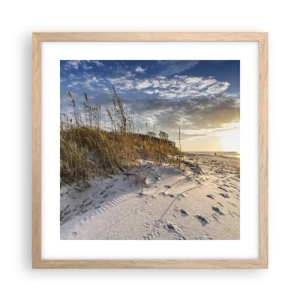 Pôster com moldura de carvalho claro - Um convite para um passeio - 40x40 cm