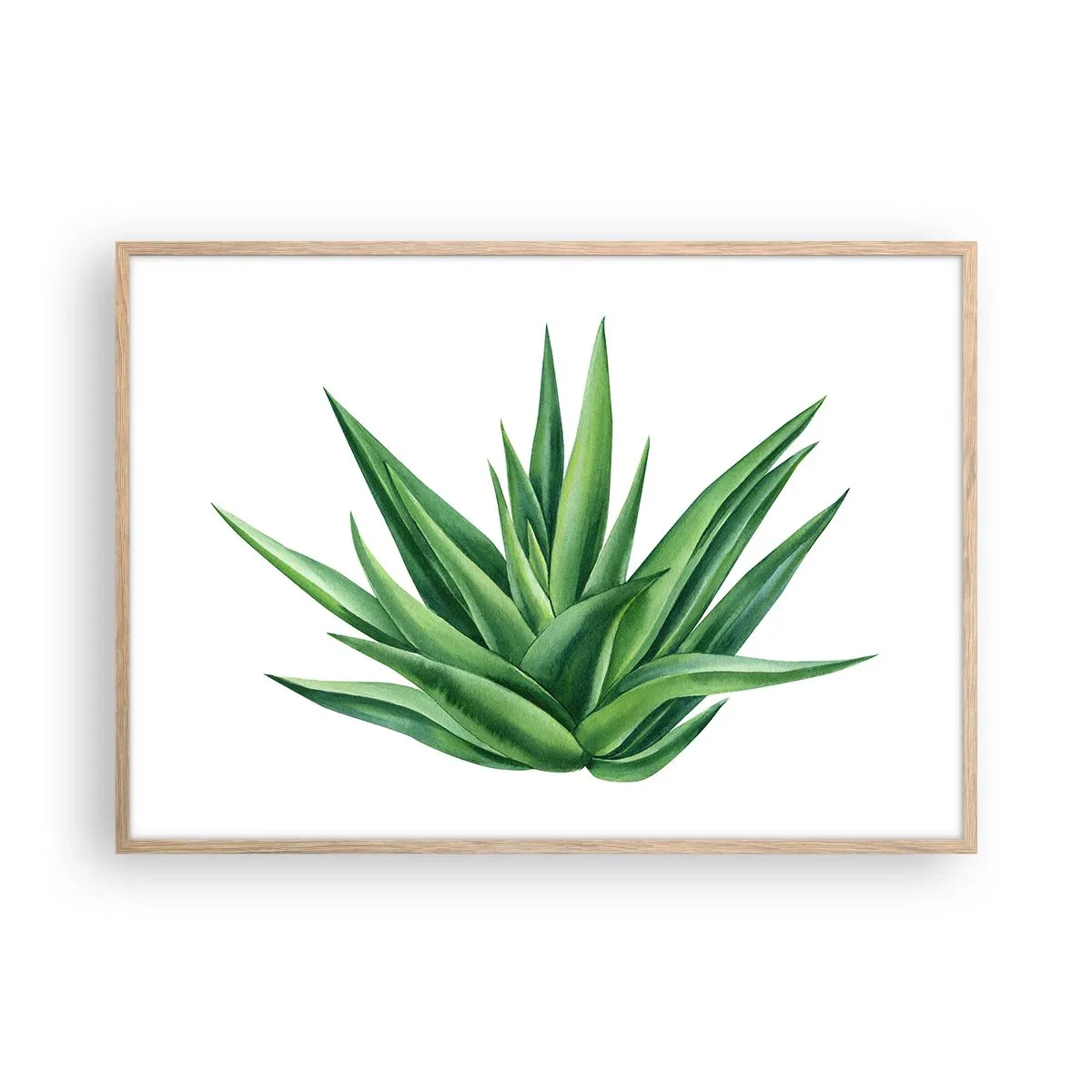 Pôster com moldura de carvalho claro - Verde – força – vida - 100x70 cm