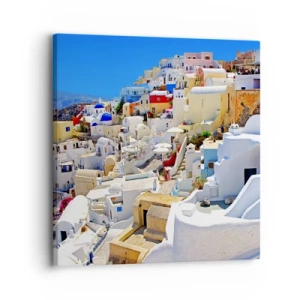 Quadro em tela - O sonho de um verão grego - 30x30 cm