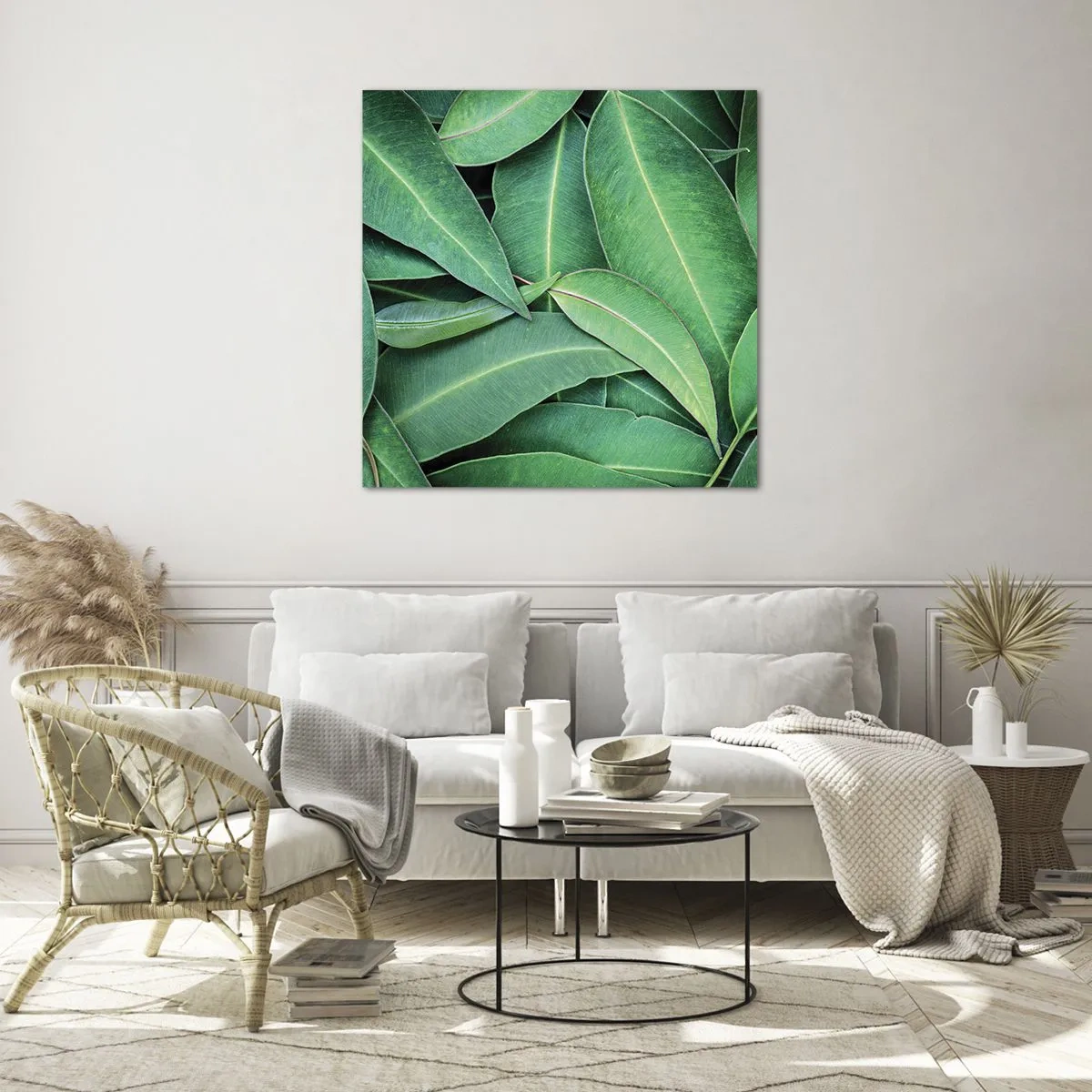 Quadro em vidro - Suculentas e frescas - 70x70 cm