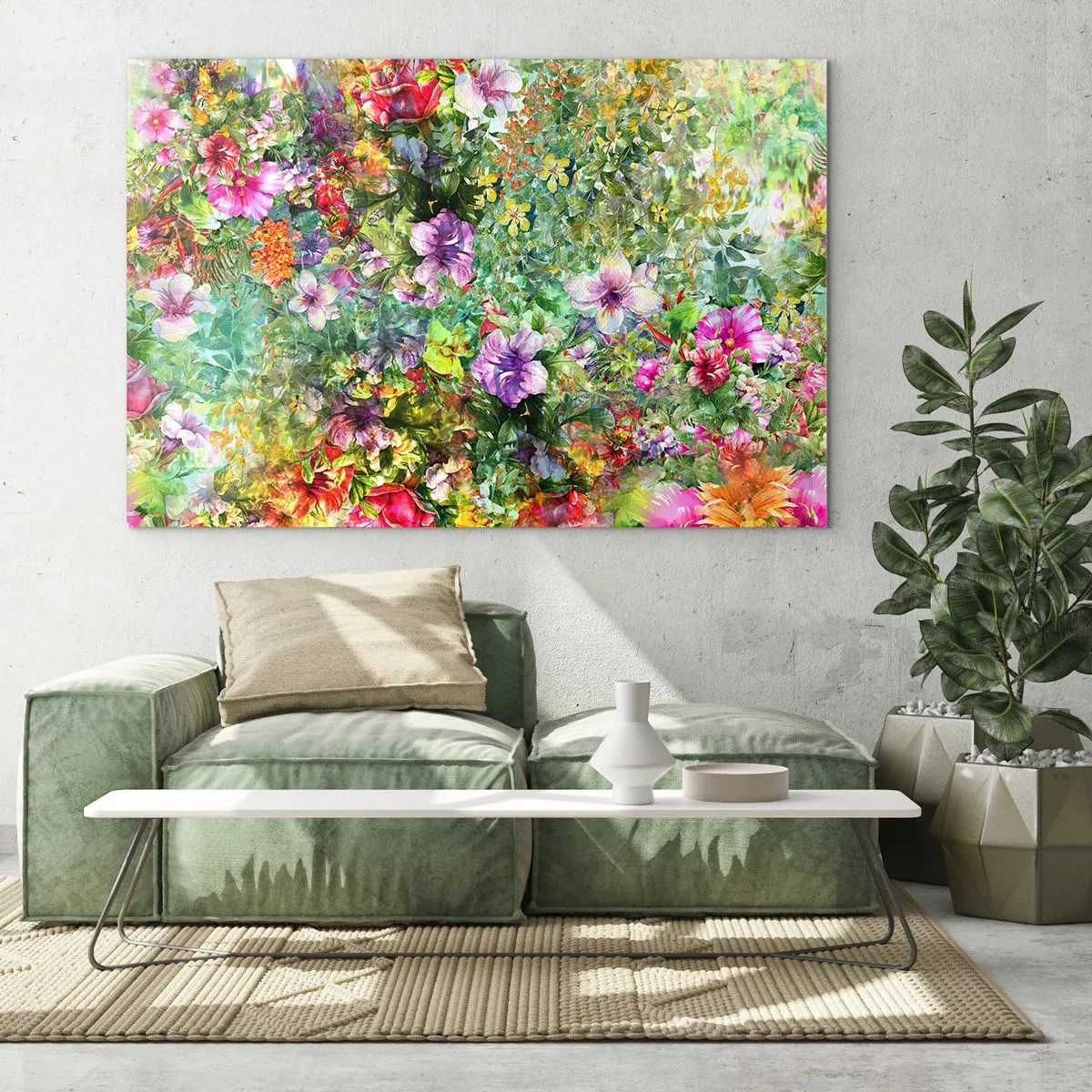 Quadro em vidro - Nas flores para a perdição - 100x70 cm