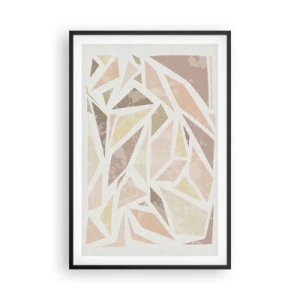 Pôster com moldura preta - Composição de vitral - 61x91 cm