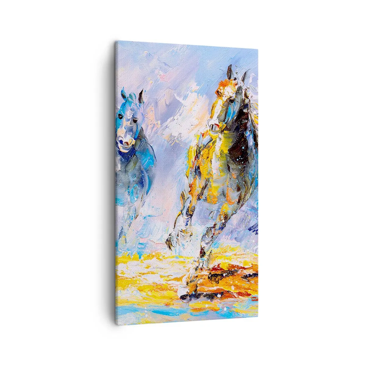 Quadro em tela - Galopando através do brilho - 45x80 cm
