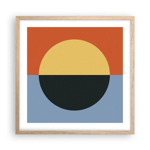 Pôster com moldura de carvalho claro - Composição do calor e do frio - 50x50 cm
