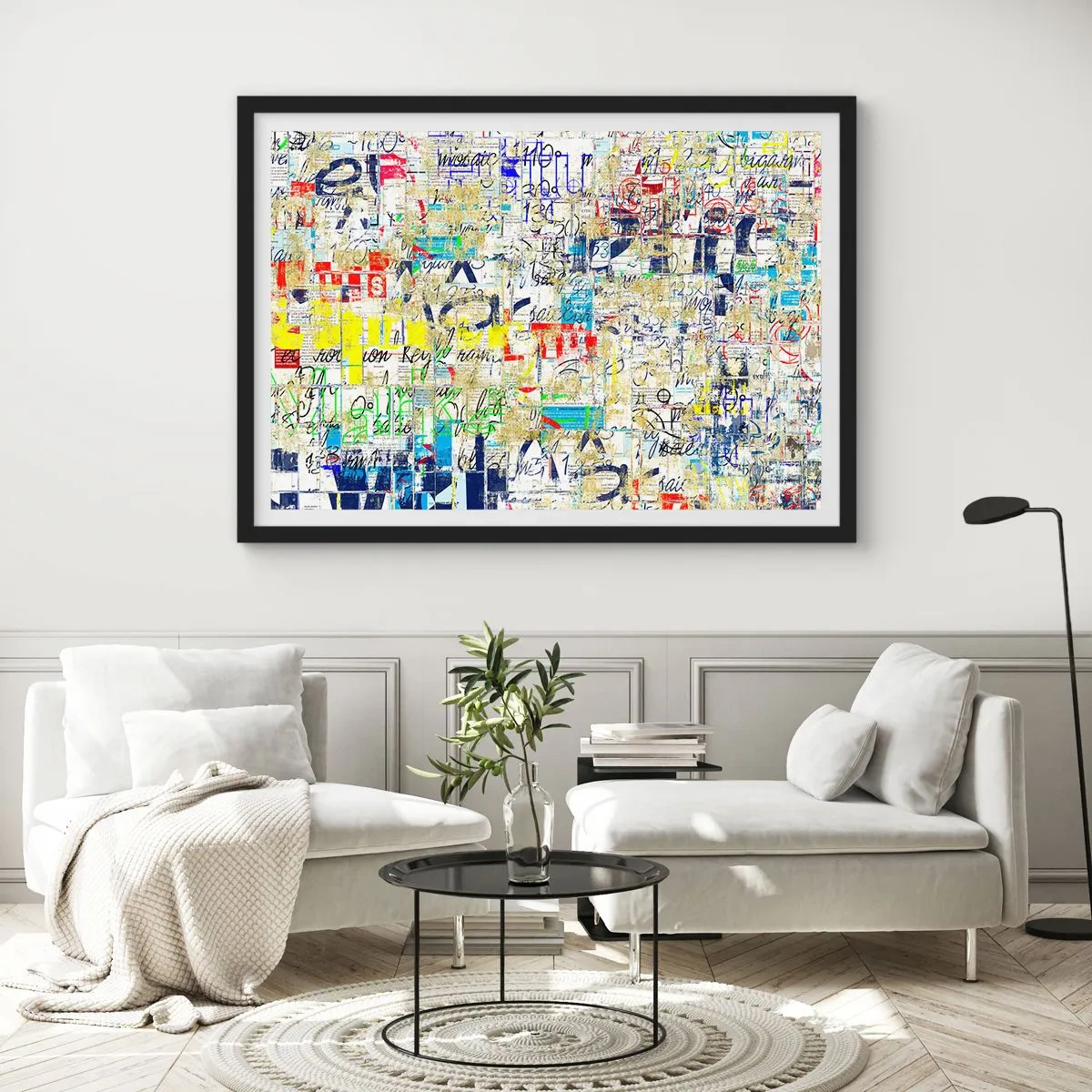 Pôster com moldura preta - Simplesmente agradável aos olhos - 70x50 cm