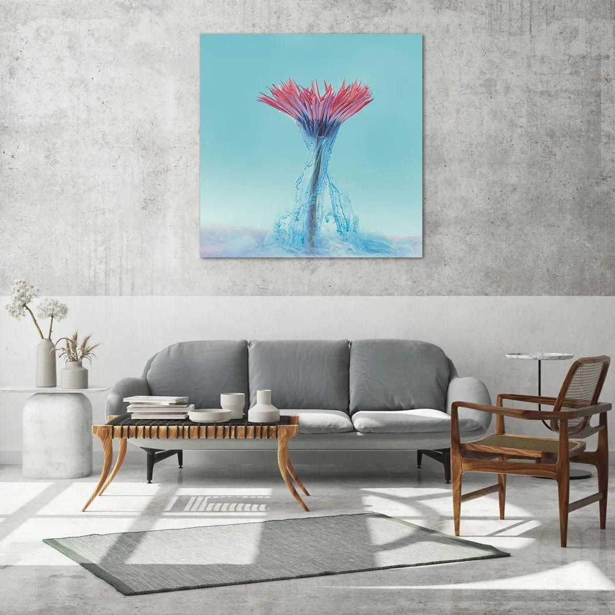 Quadro em vidro - Num abraço revigorante - 50x50 cm