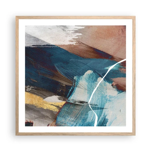 Pôster com moldura de carvalho claro - Com elegância e energia - 60x60 cm