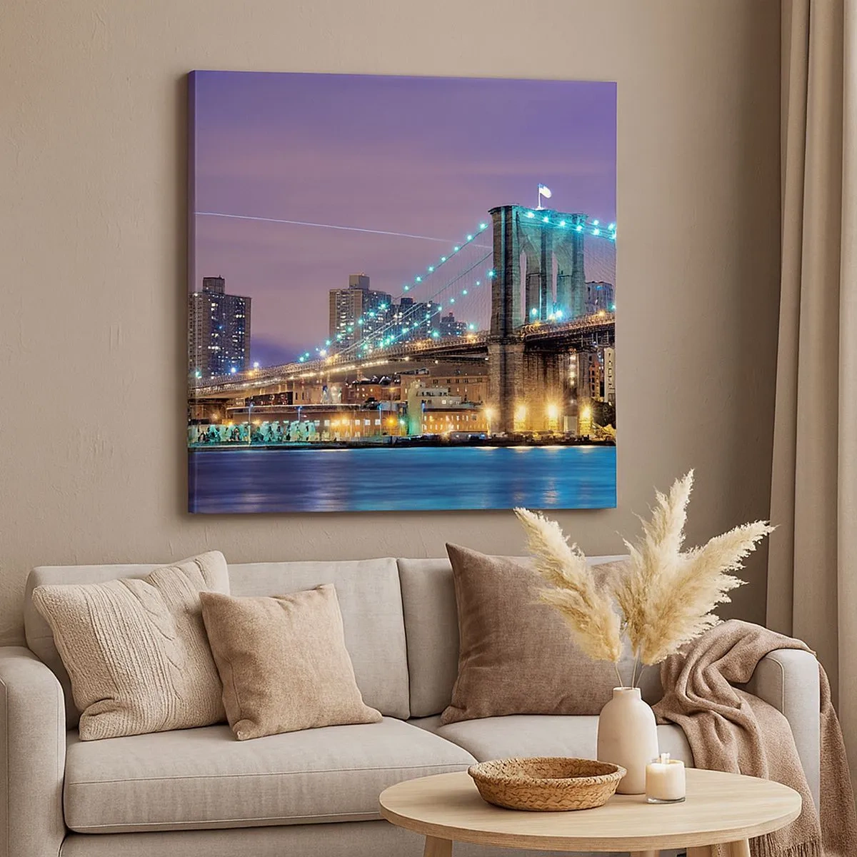 Quadro em tela - Por muitos anos, a Ponte do Brooklyn - 30x30 cm