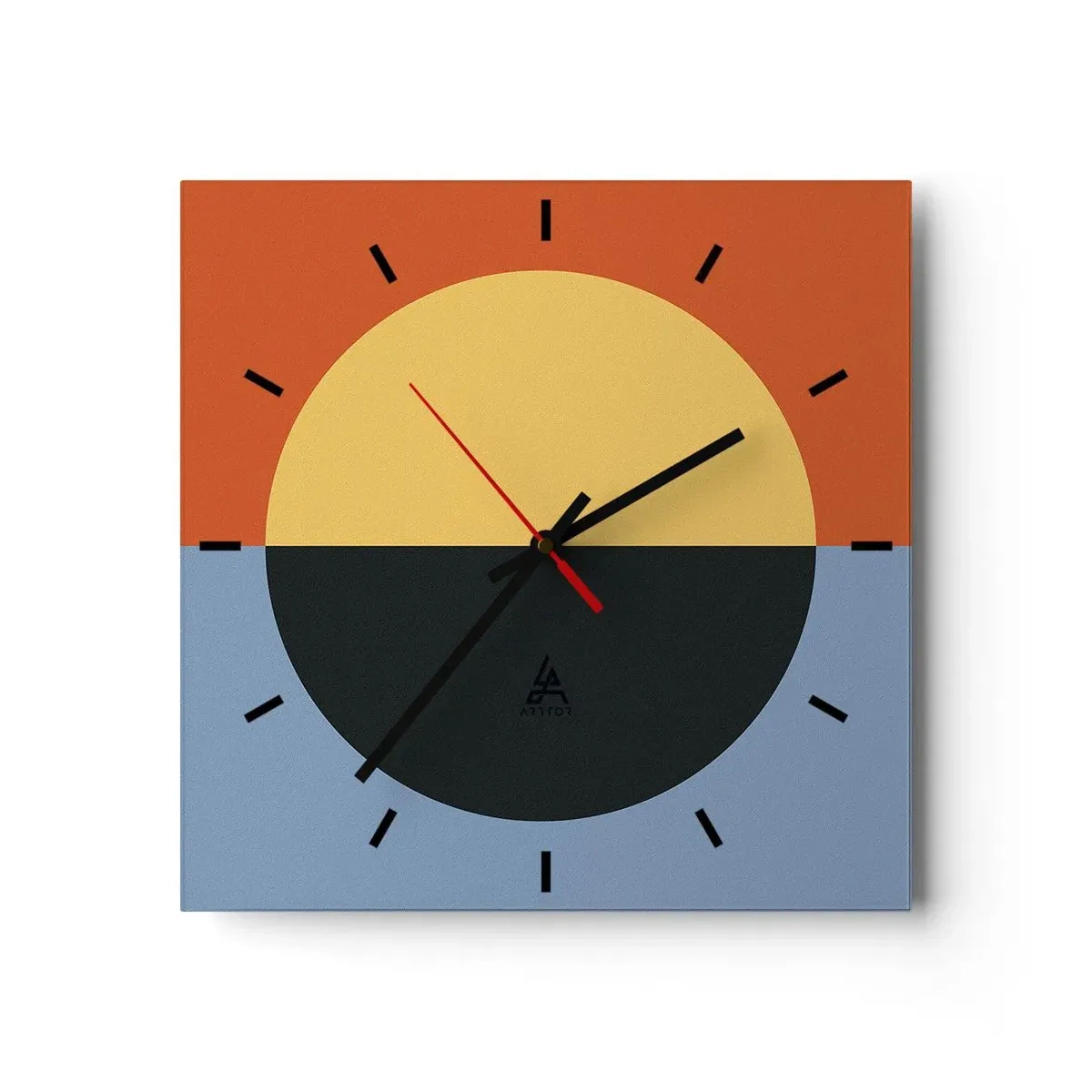Relógio de parede - Relógio em vidro - Composição do calor e do frio - 30x30 cm