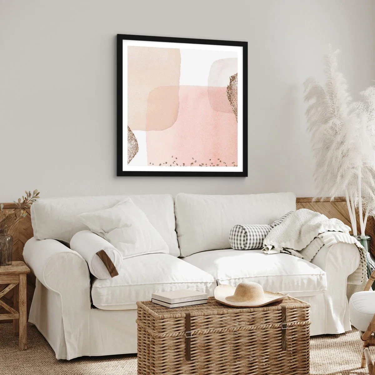 Pôster com moldura preta - Olhar através da cor - 60x60 cm