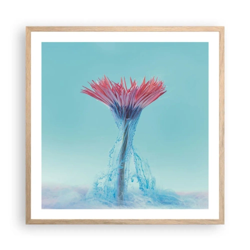 Pôster com moldura de carvalho claro - Num abraço revigorante - 60x60 cm